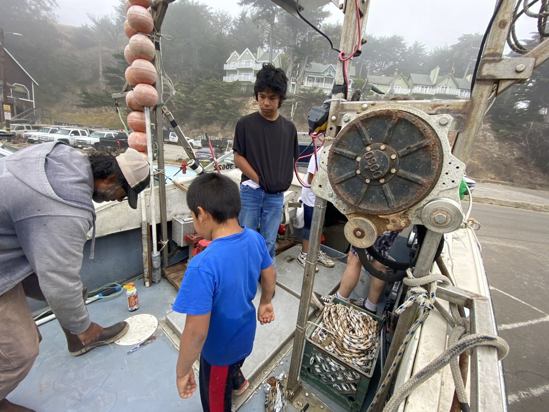 Beach and fishing boat field trip