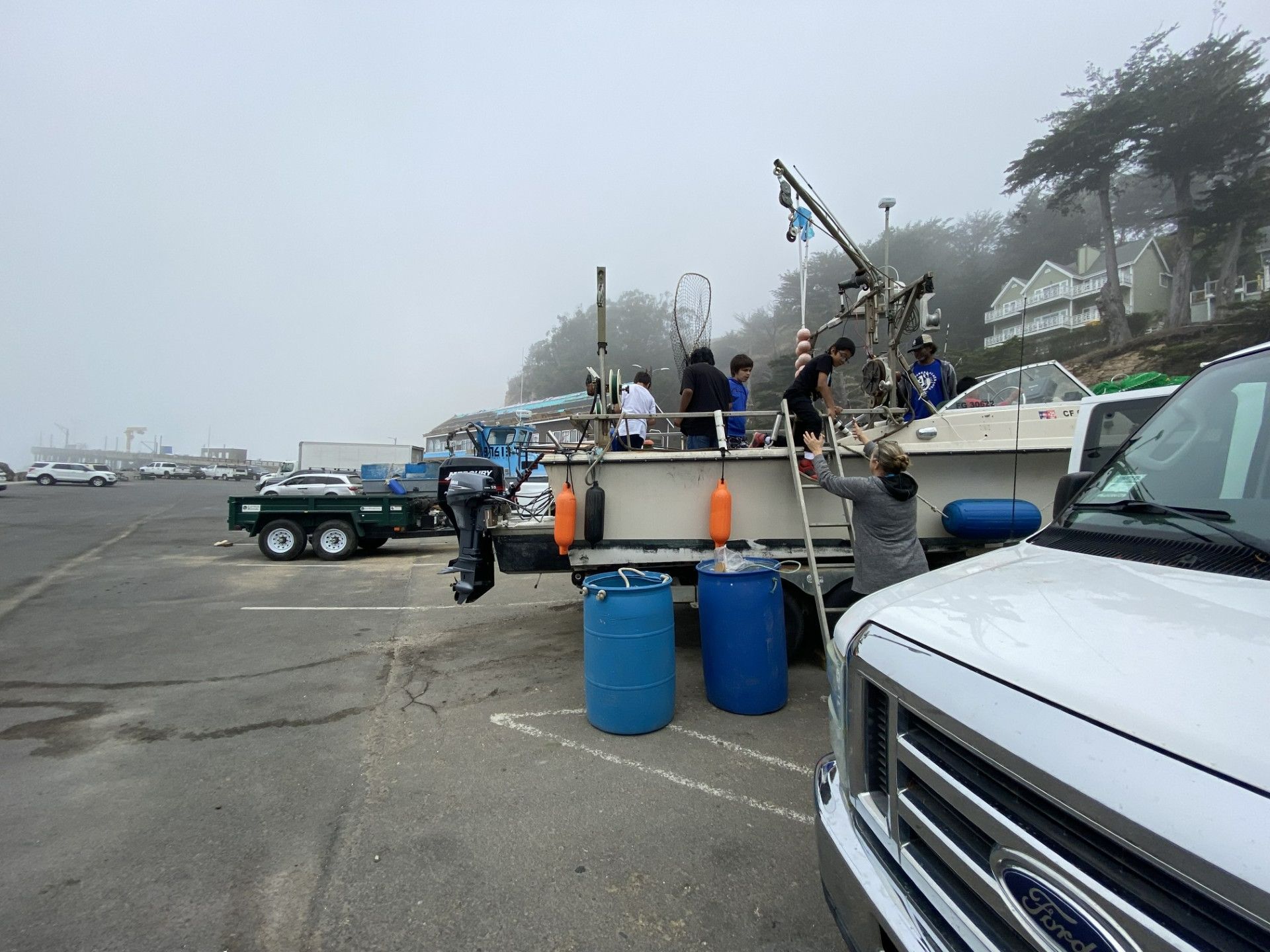 Beach and fishing boat field trip