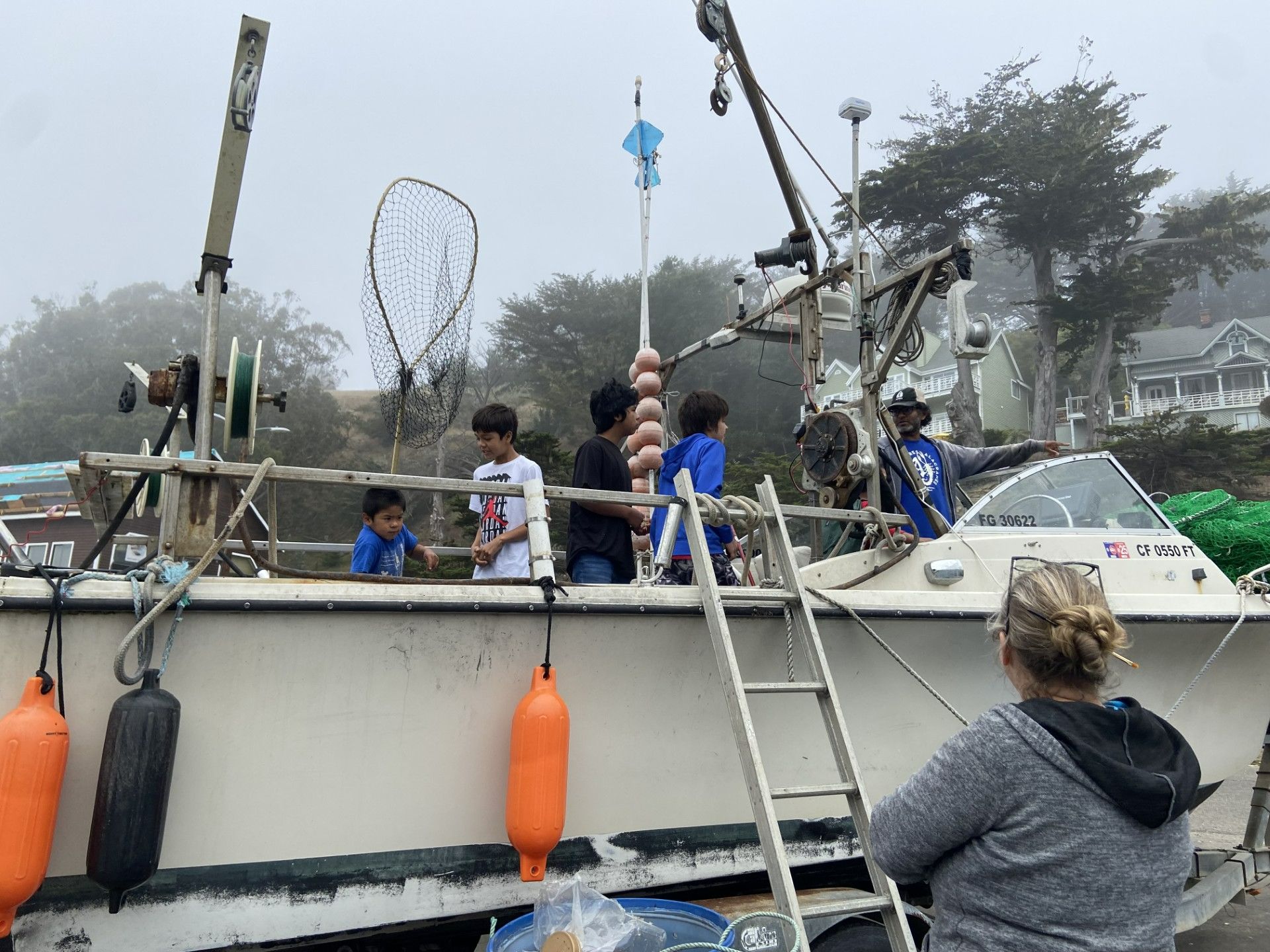 Beach and fishing boat field trip